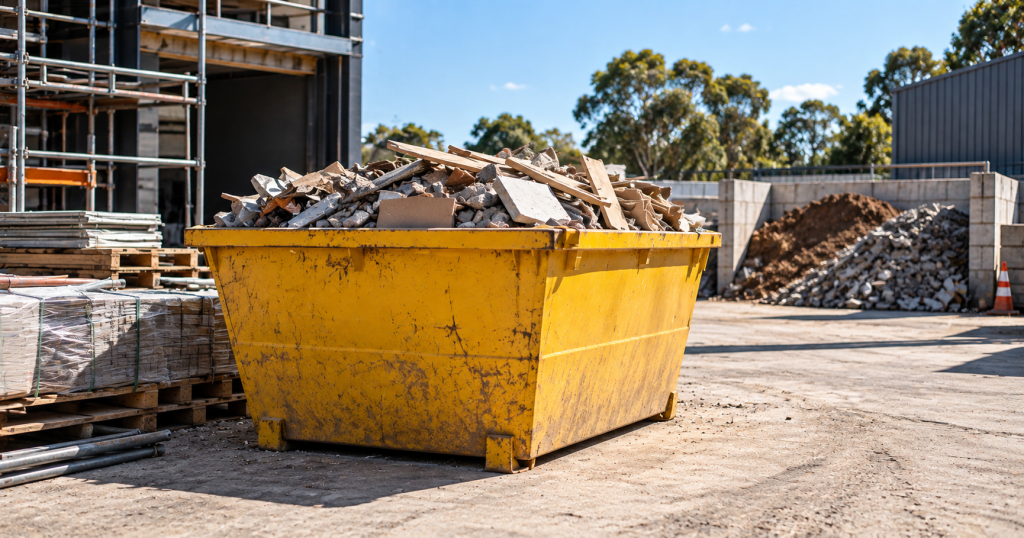 skip bin hire on workplace